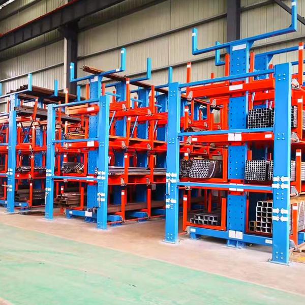 Double Faced Middle Heavy Duty Cantilever Shelving System Long Material Industrial Rack