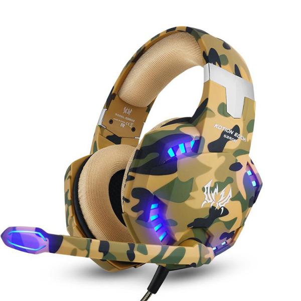 Quality 2.2kohm Wired Kotion Each G2600 Camo Gaming Headset for sale