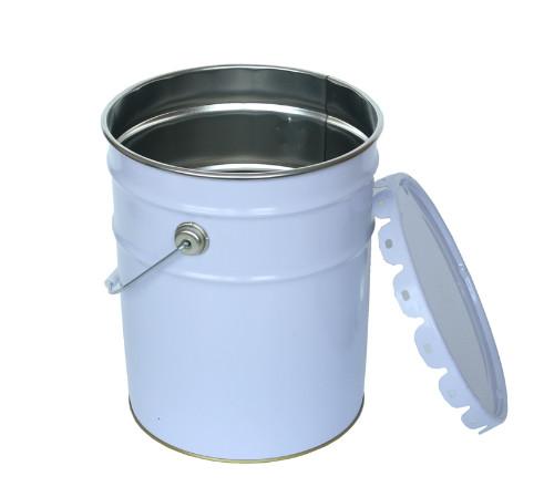 Quality ISO 20 Litre Empty Paint Bucket 0.43mm Square Metal Bucket With Lid for sale