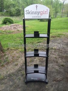 Buy cheap 3 Layer Wine Display Stand Free Standing Custom Metal Liquor Display Shelves product
