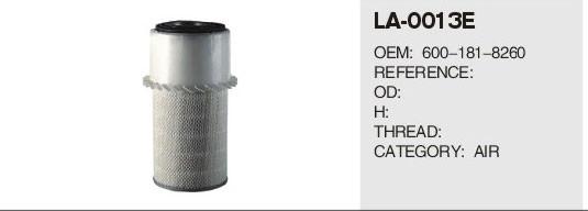 Quality Truck Diesel engine parts air  filter  for komtsu  600-181-8260 for sale