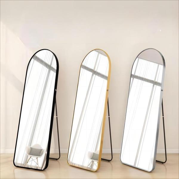 Aluninium Alloy Frame Gold Arch Floor Length Mirror for Standing Arched House Decor