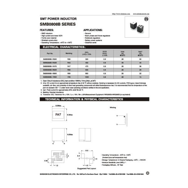 28A Shielded Ferrite Based SMT Inductor With Lower Core Loss