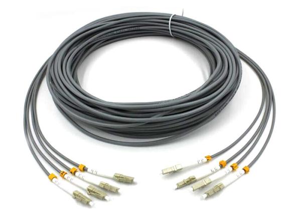 Quality LC - LC Multimode Fiber Patch Cord , 6 Core Gray Armored Patch Cable For FTTH for sale