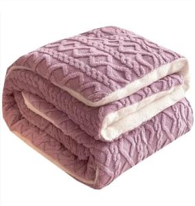 Customized Color Fleece Bedding Set Sherpa Fleece Lined Comforter Polyester Filling