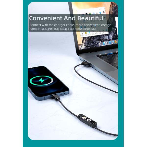 Type C Micro Cable Organizer Case Magnetic Silicone Plug Case For IOS