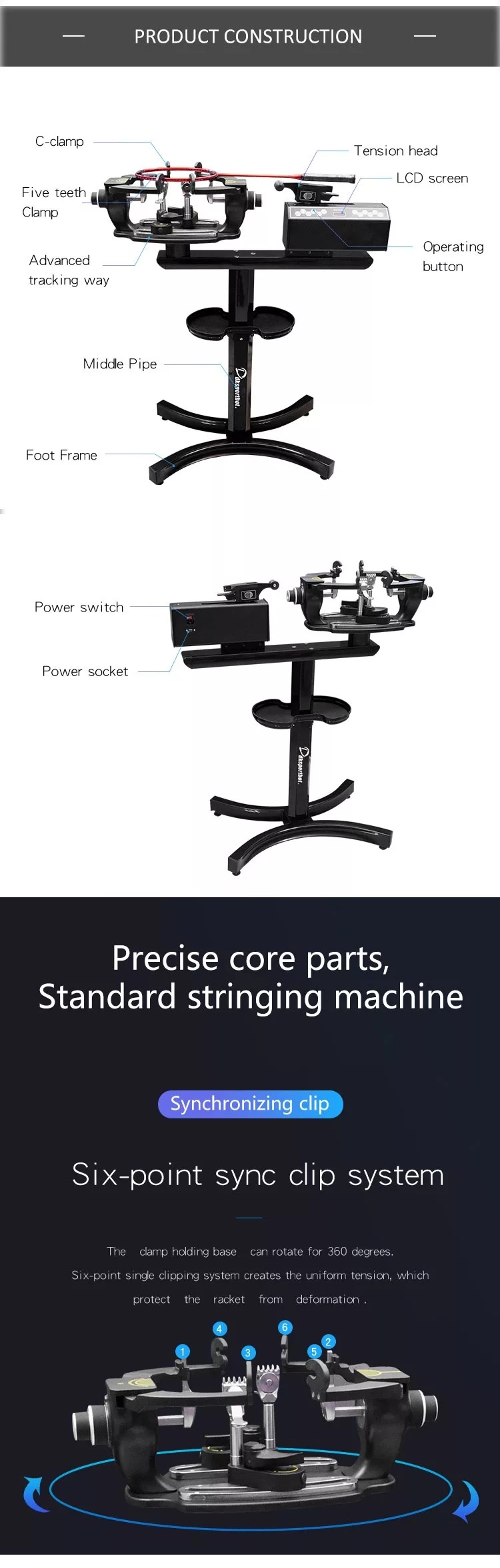 Intelligent Automatic Badminton Racket Stringing Machine Computer Head
