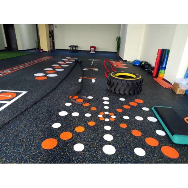 Black Gym Flooring Tiles 25mm Rubber Gym Flooring Sound Insulation