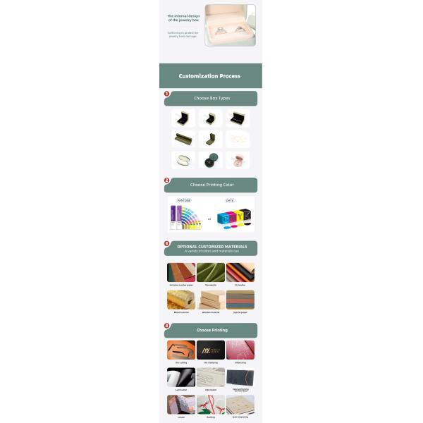 Square light green Velvet Jewelry ring Box customizable Jewellery Box packaging