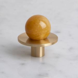 China Circular Shape Handle Solid Brass Cabinet Knobs Drawer Handle Dresser Pull on sale