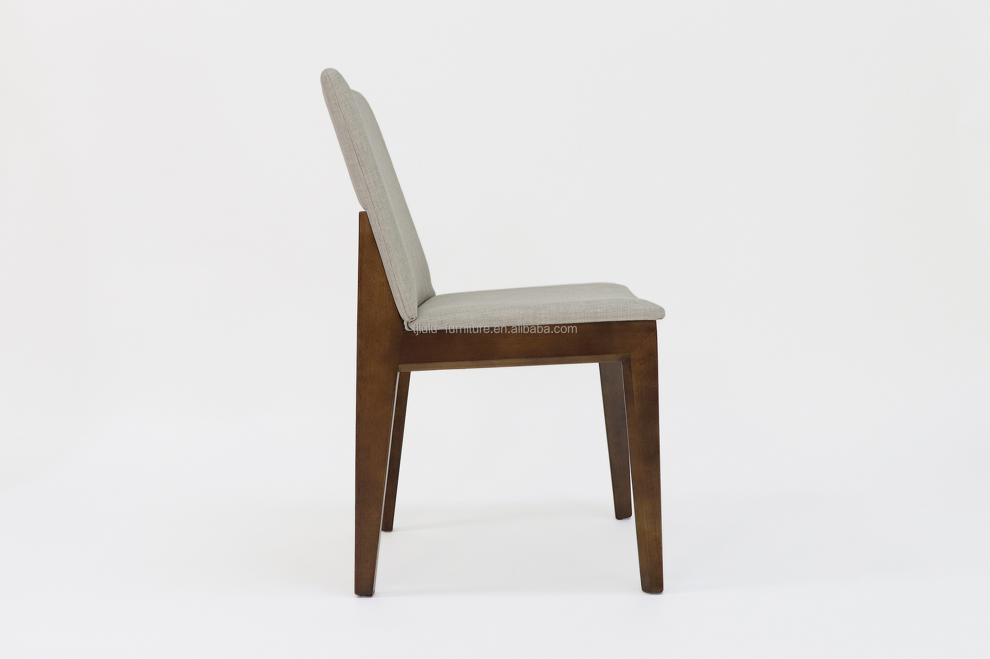 Modern Style Nitrolacquer Finish Solid Wood Dining Chair with Upholstery and Accent Arm