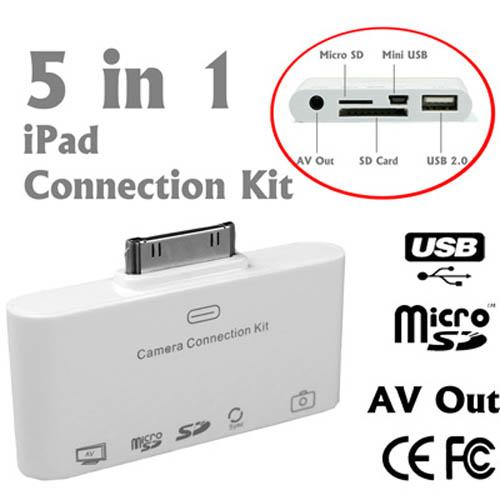 Quality 5in1 Camera Connection Kit With Mini USB Data Cable For IPad for sale