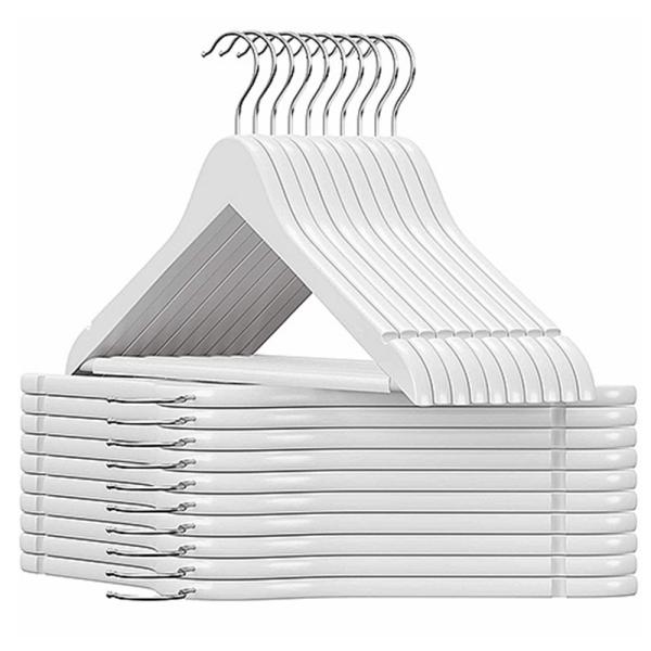 Quality Retro Wooden Suit Hangers Four Color Optional Solid Wood Hanger for sale