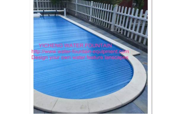 Quality PC Pool Control System Above Ground Automatic Pool Cover Transparent Blue for sale