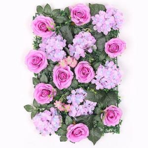 China Background Wedding Wall Flower Hydrangea with Rose Artificial Silk Flower Wall on sale