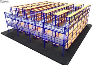 China Powder Coated Mezzanine Racking System Multi - Level Steel Structure Shelves Racks on sale