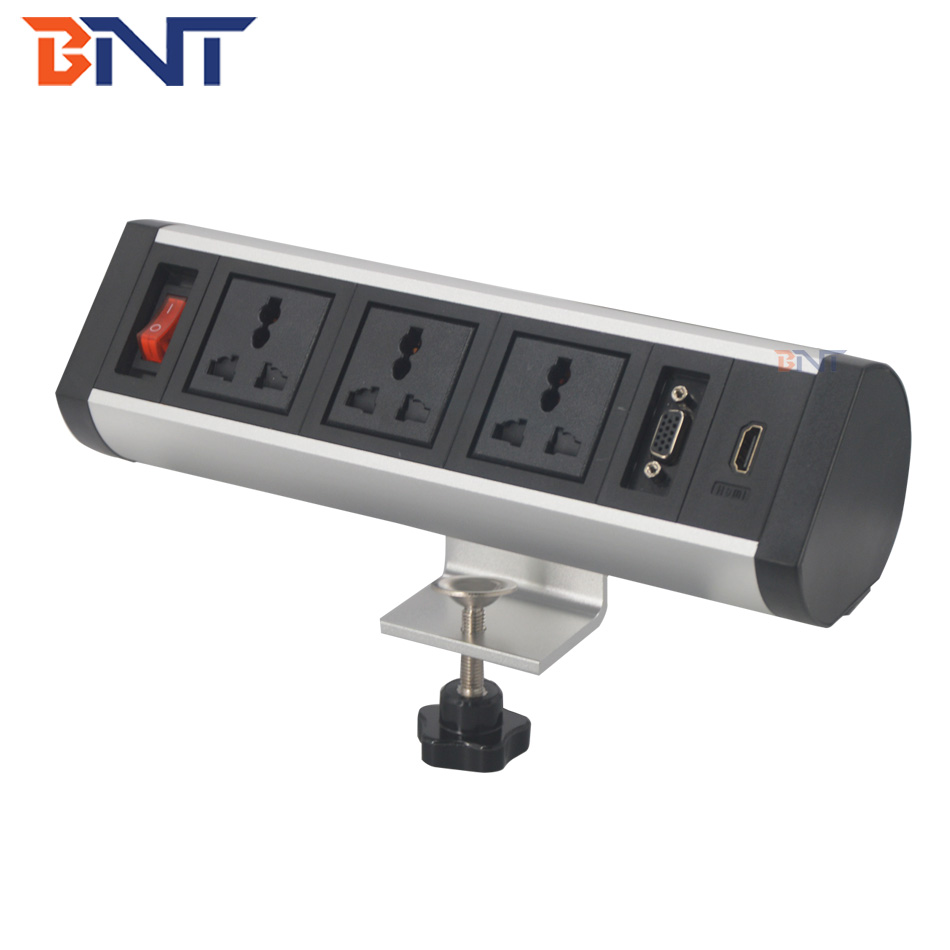 desk edge mounted power sockets electrical outlet/surface table mounted socket with bracket