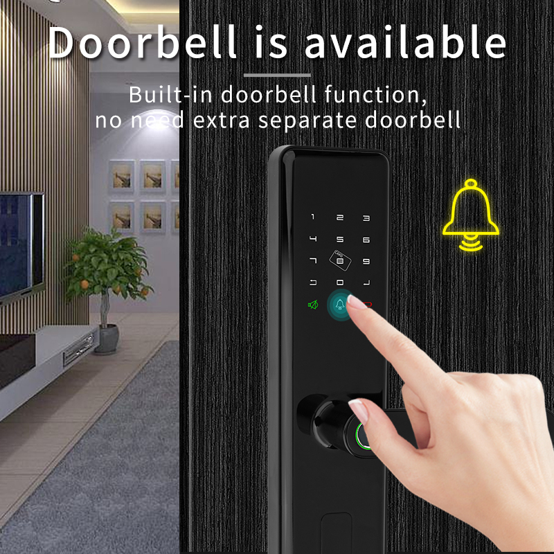 Fingerprint Touch Smart Door Lock Tuya App Control Unique Chip Encryption Technology