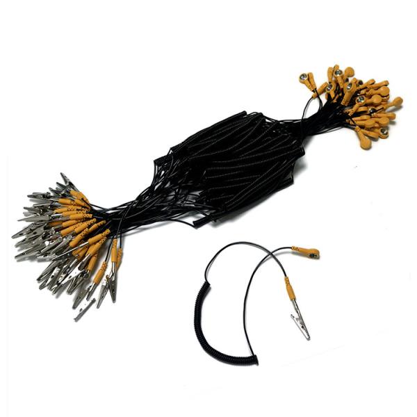 Quality Black Yellow 1.8m Esd Grounding Cable For Cleanroom Antistatic for sale
