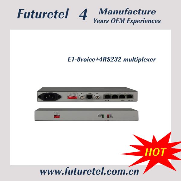 Quality Fiber Optical E1 interface 8 4voice 4 Ethernet 4RS232 multiplexer for sale