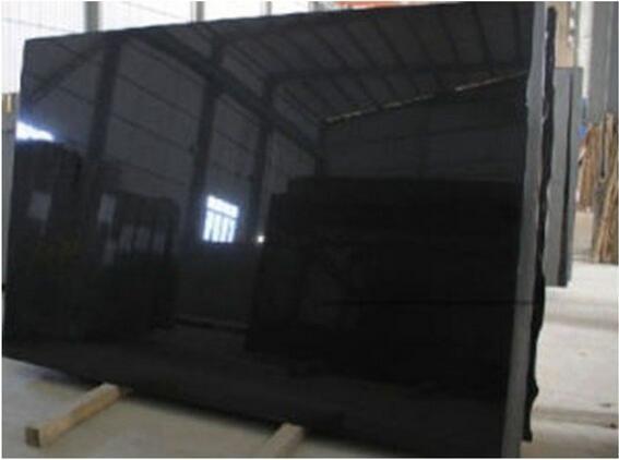 Quality Pure Black Mongolia Granite Stone Slabs Polished Surface Finishing for sale