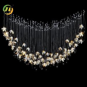 Buy cheap Modern Custom Flower LED Chandelier Light Decorative Wedding Villa Stair Project product