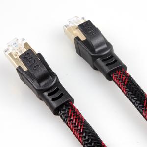 Buy cheap Cat8 Stable Nylon Braided Ethernet Cable Red Black Anti Interference product