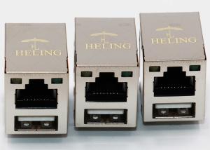 China Brass Shielded Stacked USB HDMI RJ45 , Laptop RJ45 With USB Connector on sale