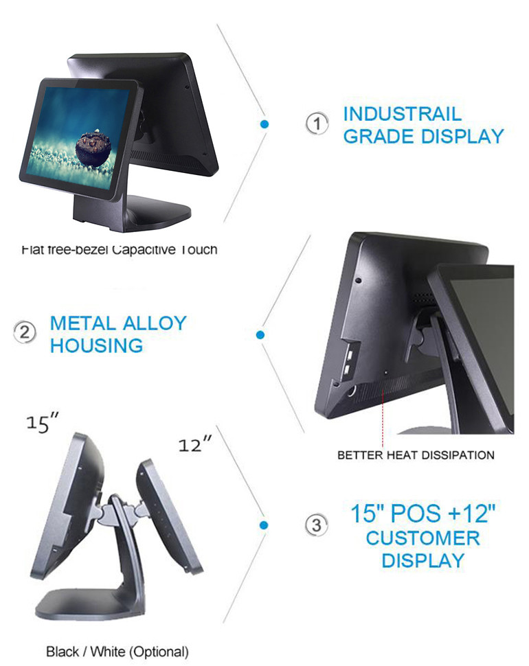 High Performance Retail Pos System , 12 Inch Display Small Business Pos System