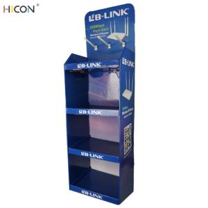 Buy cheap 4-Layer Blue Custom Cardboard Retail Display Stands with Hooks product