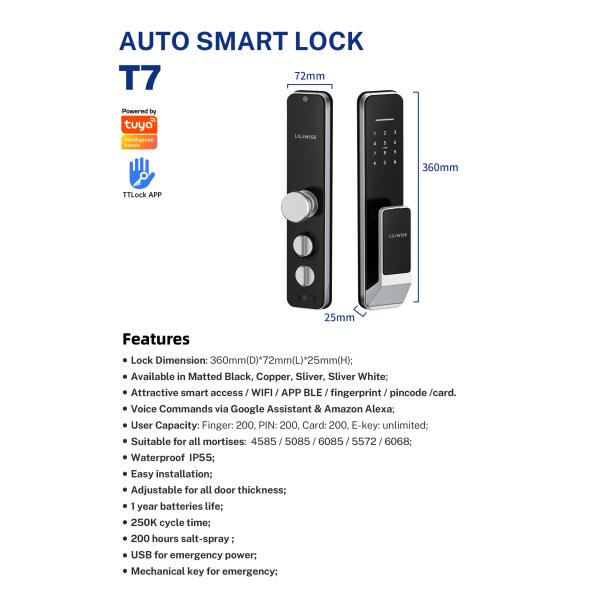 ODM Apartment Fully Automatic Door Lock Query Unlock Records Anytime