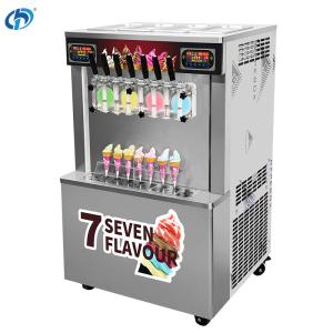 Buy cheap Continuous Production Capacity 540 cups /70g Soft Serve Ice Cream Machine 7 Flavors Automatic Yogurt Icecream Maker product