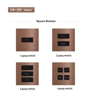 Intergrated Type Wall Push Switch Square Buttons Style RS485 Protocol
