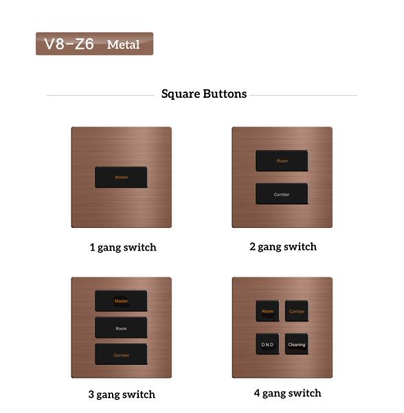Quality Intergrated Type Wall Push Switch Square Buttons Style RS485 Protocol for sale