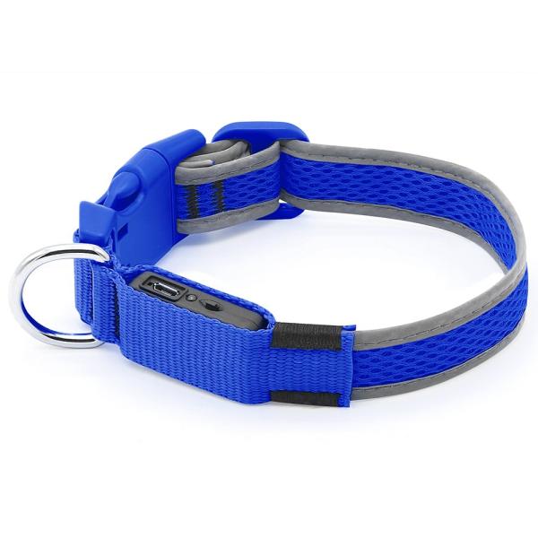 Durable Rechargeable Lighted Dog Collars Heavy Duty Nylon Webbing Material