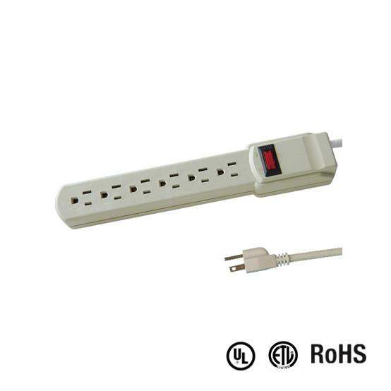 Quality UL and CUL Tested Power Strip 1.5ft 3*14AWG Cord with Switch, Surge Protector for sale