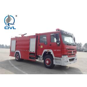 China 4 x 2 6m3 Sinotruk Howo Fire Fighting Truck Water Tank With Foam Tan Fire and Water cannons, ladder on sale