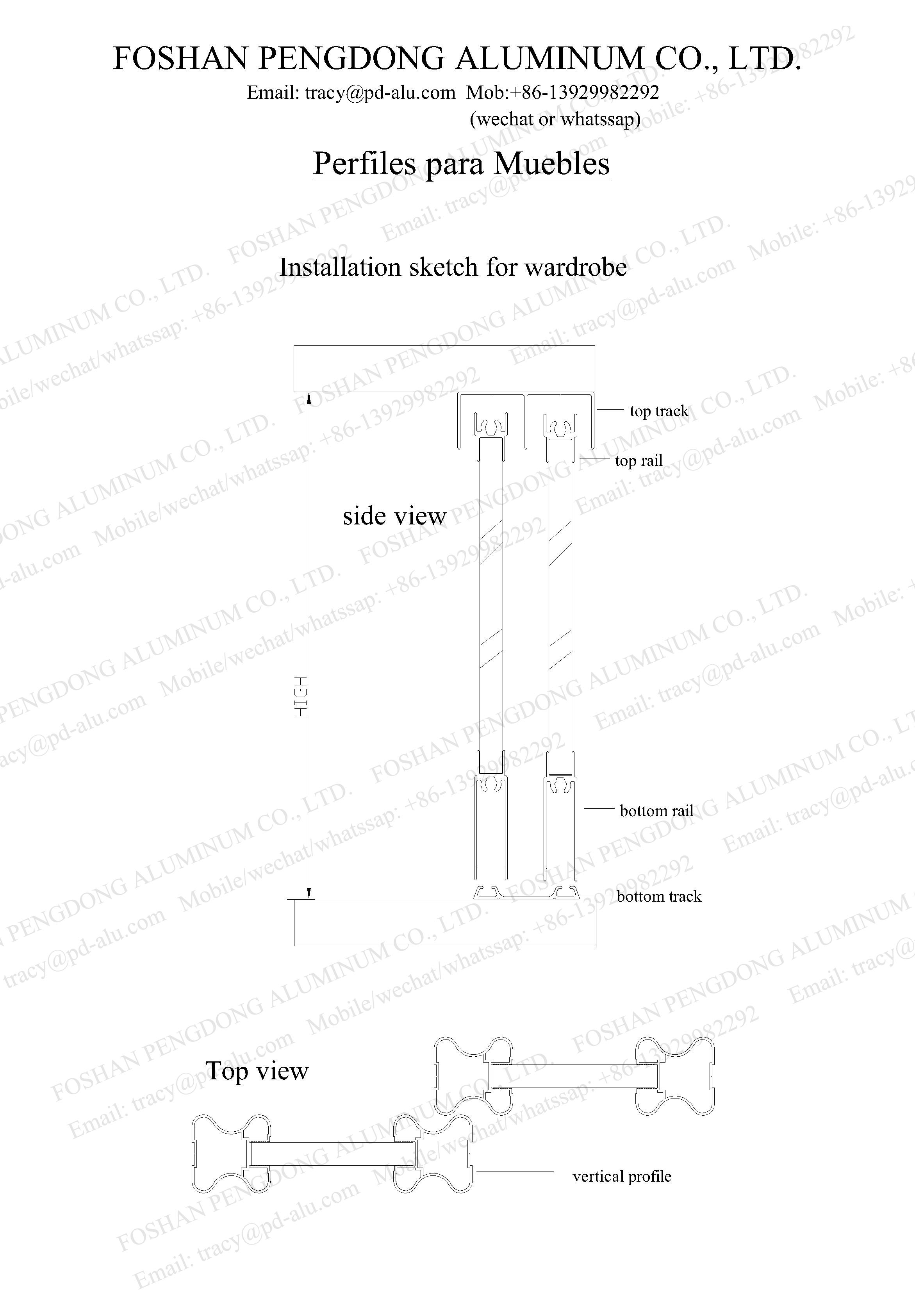 6 Meters Wardrobe Aluminium Profile 6000 Series Corrosion Resistance