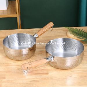 China Domestic Stainless Steel Kitchen Cookware With Long Wooden Handle on sale