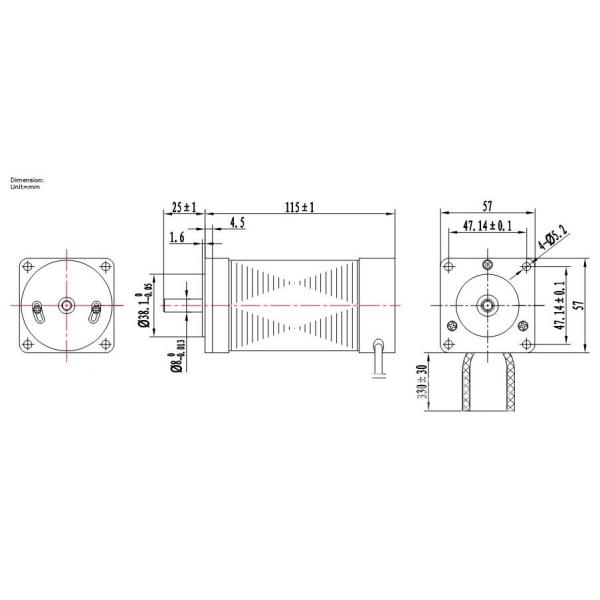 5mm 180W Bldc Electric Motor Adjustable Speed For Feeding Machine