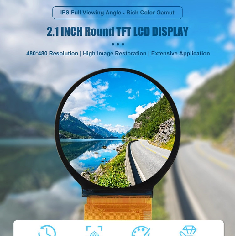 Small 262K Color RGB 18Bit Interface Round Lcd Display