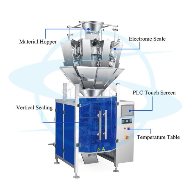 Multihead Weigher Puffed Food Packing Machine 20bags/ Min 420mm 2500ml