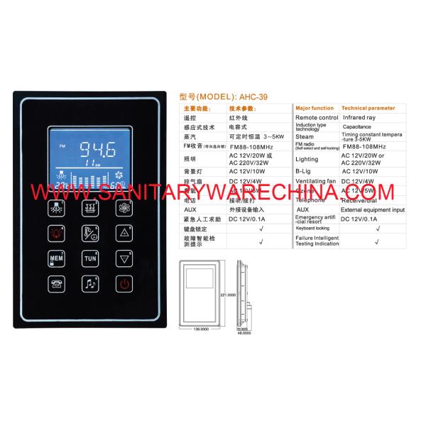 Steam control board,controller box + controller display panel AHC-39