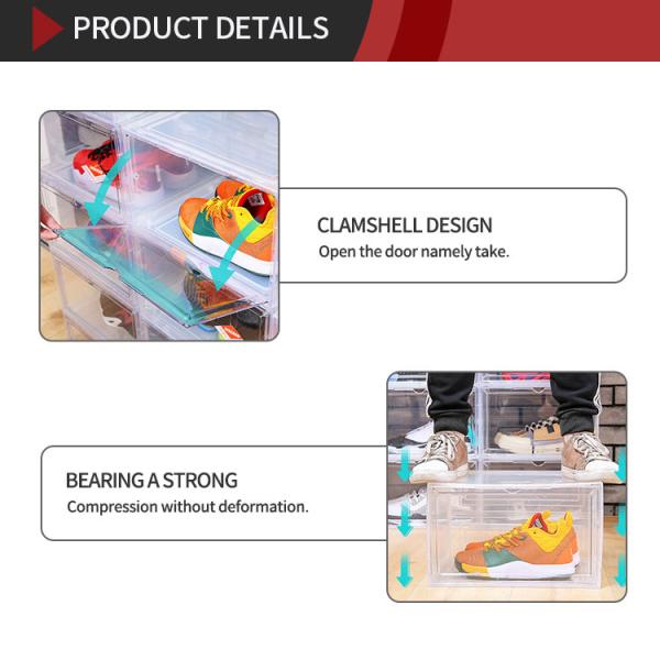 Transparent Durable Waterproof Shoe Storage Box OEM Moistureproof Weight 860g