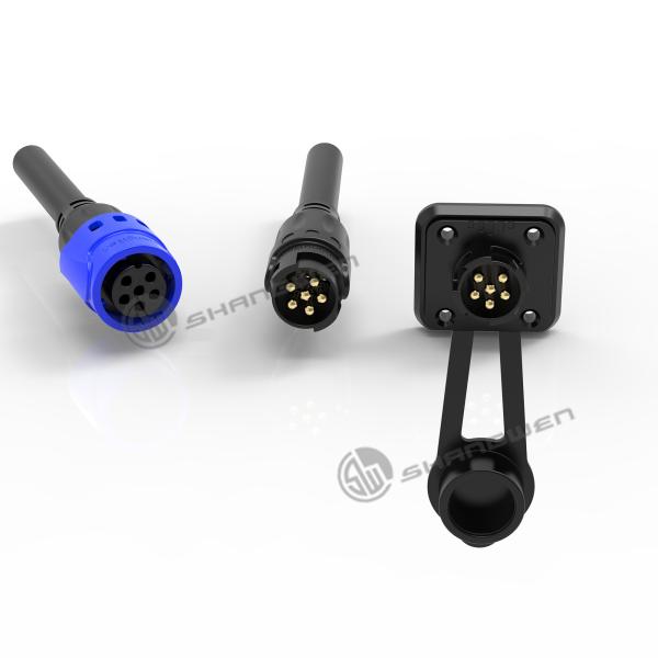 Industrial IP67 Power Connector Waterproof 6 Pin Male Socket Connector
