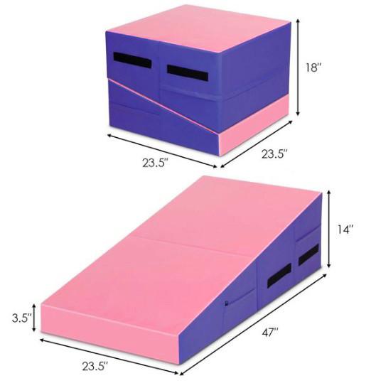 Quality Octagon Gymnastics Mats  Competitive Price Deluxe Folding Incline Mat Size :  48″x72″x16″ great for teaching beginner for sale
