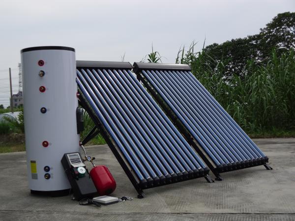 Quality heat pipe split solar water heater system with double coil for sale
