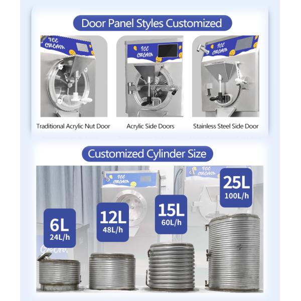 2200W Automatic Gelato Hard Ice Cream Making Machine 48L/H for Commercial