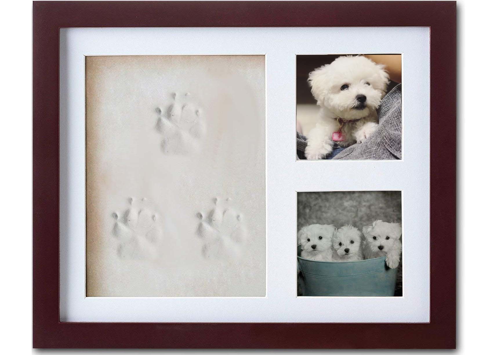 Customized Pet Keepsake Frame Print Imprint Kit For Memories Dog / Cat Paw Print Pet Paw