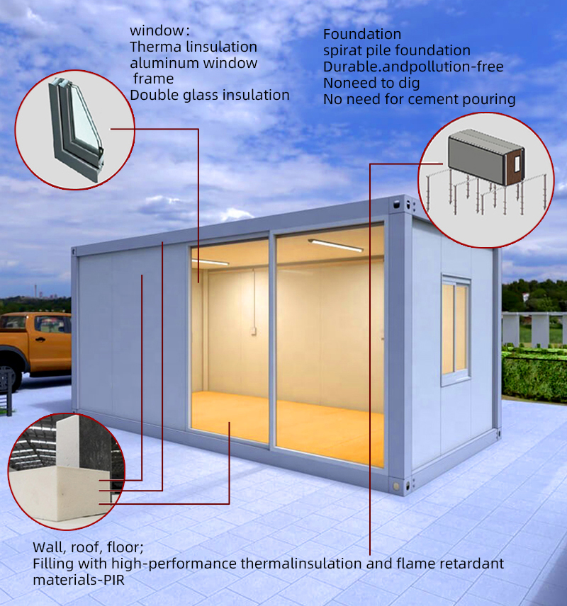 Customized Steel Apartment 20ft 40ft Flat Pack Container Portable Container Home House
